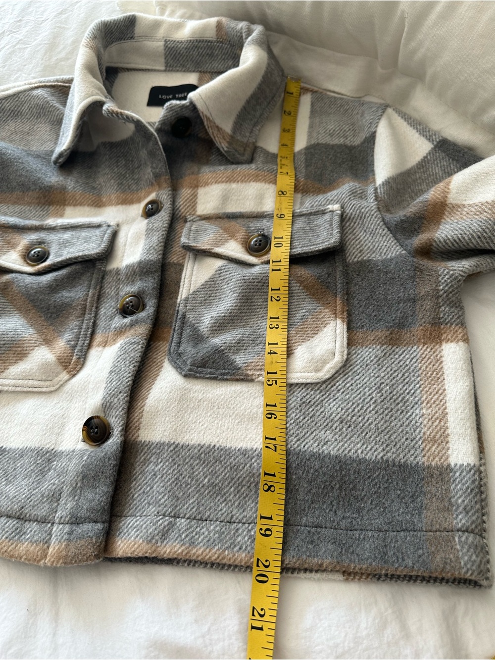 Love Tree plaid button-front shacket size large - Picture 6 of 13